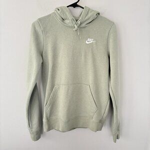 Nike Men’s XS Sage Green Pullover Hoodie  Embroidered Swoosh Kangaroo Pocket EUC